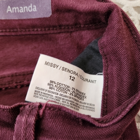 💥SALE💥GLoria Vanderbilt, 12Average, Amanda Wine Colored Womens Dress Jeans - Picture 5 of 6